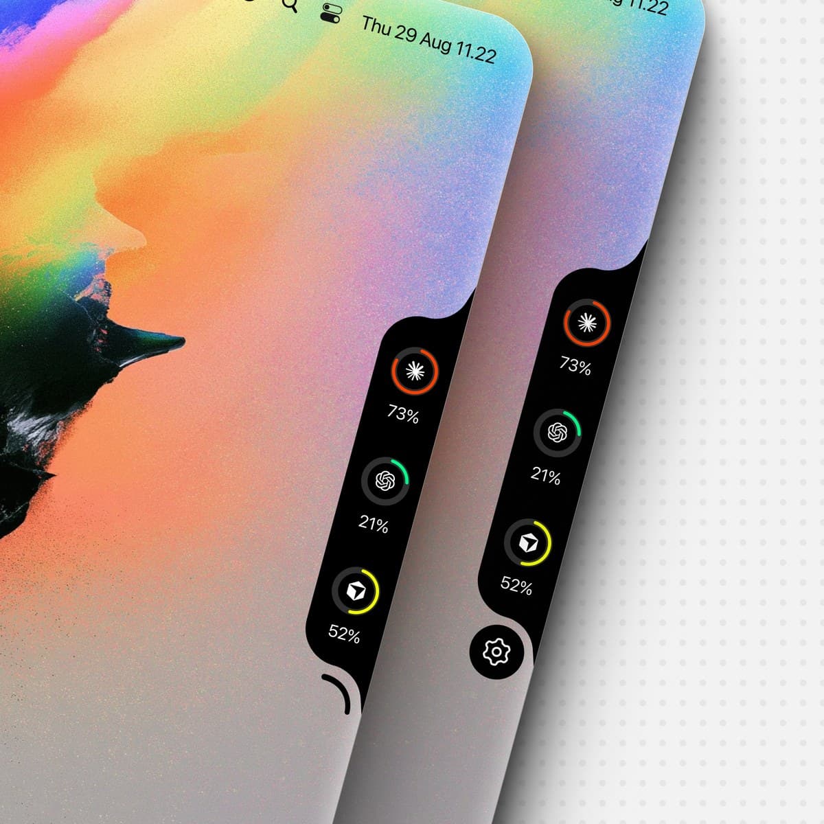 Codenotch — usage rings sitting in the macOS notch